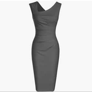 Grey Professional Business Office Dress